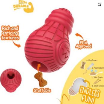  Red Bulb Dispensing Treat Dog Toys – Medium 