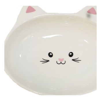  Ceramic kitty Bowl - 14 x 4.5cm White 