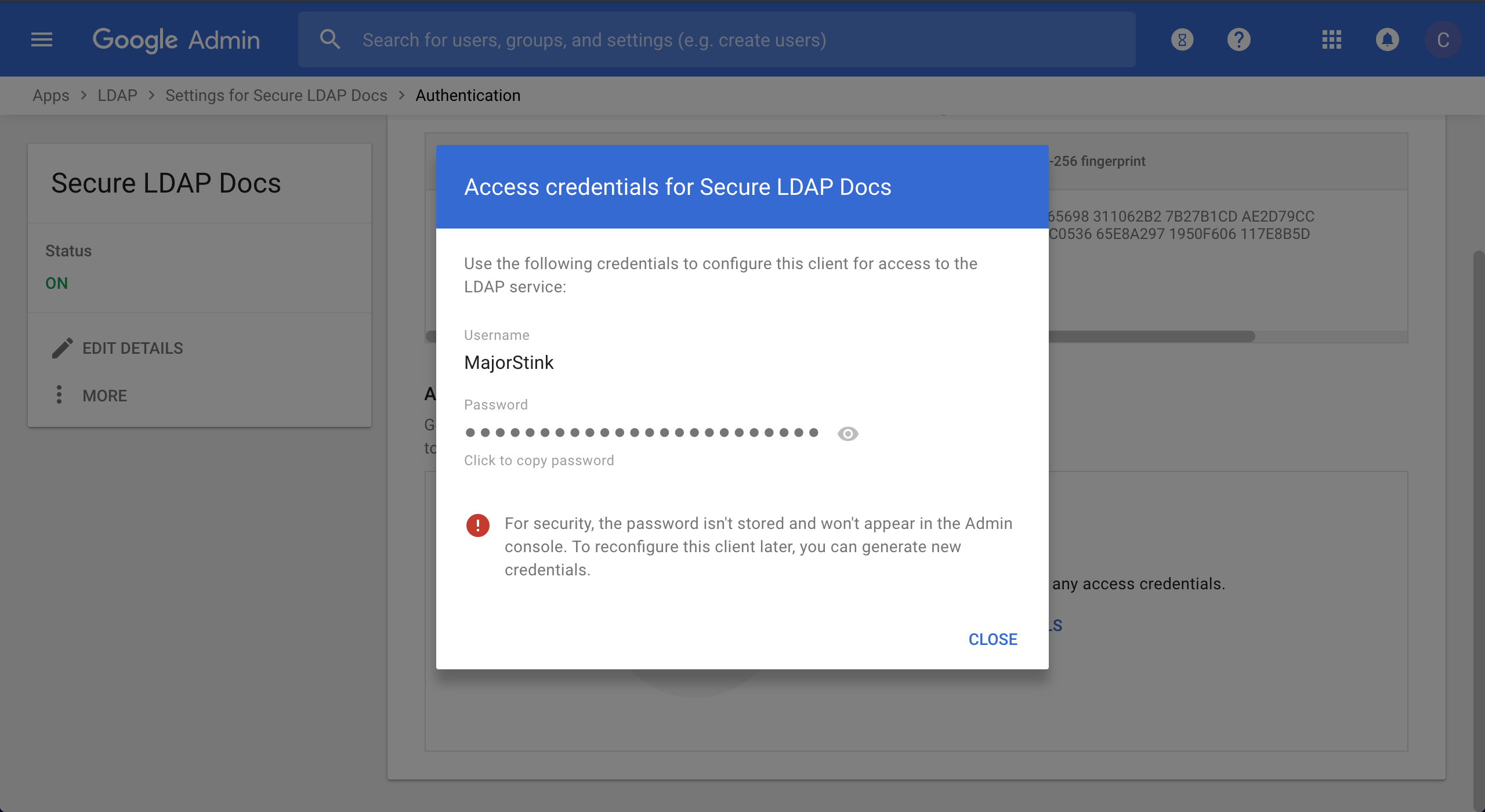 Image of LDAP Access Cred
