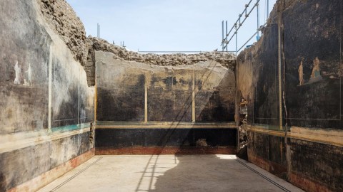The banquet room uncovered in Pompeii