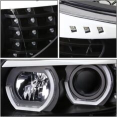 Black LED 3D Halo Ring DRL Headlights  Signals For  BMW 323i