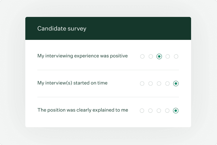 Candidate survey UI