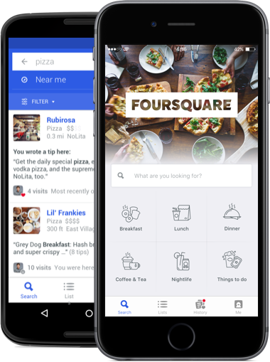 Foursquare for iOS, Android, and Windows Phone