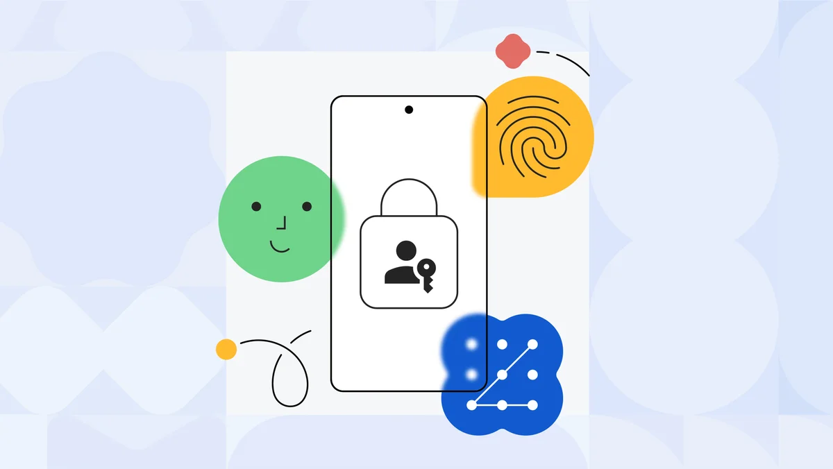illustration of a smartphone with a lock on it and fingerprint icon