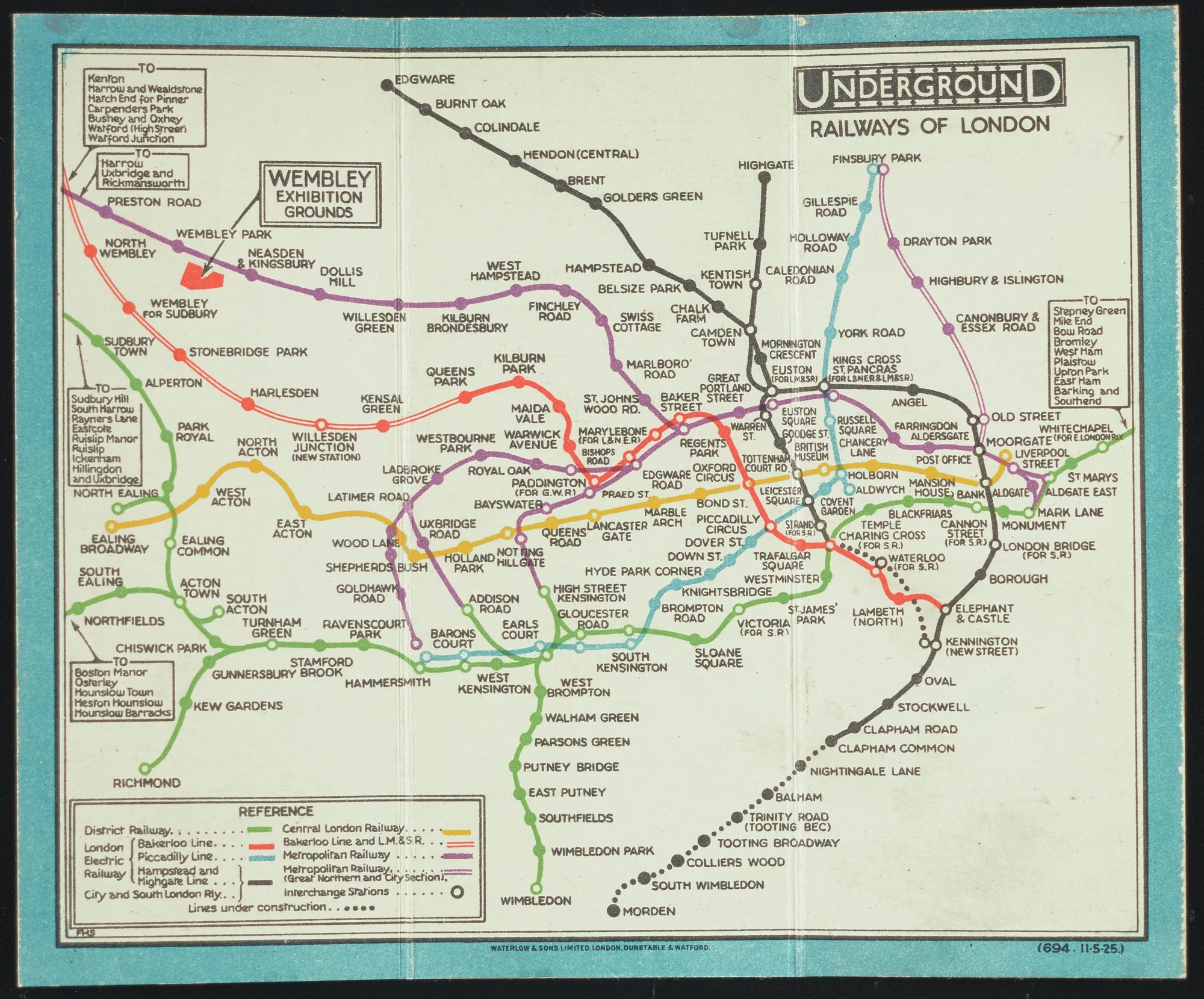 Map of London's Underground Railways, 1926