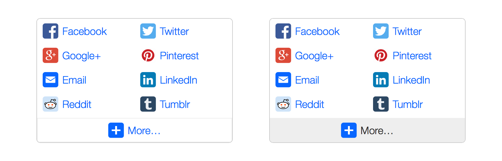 The universal share menu with SVG icons