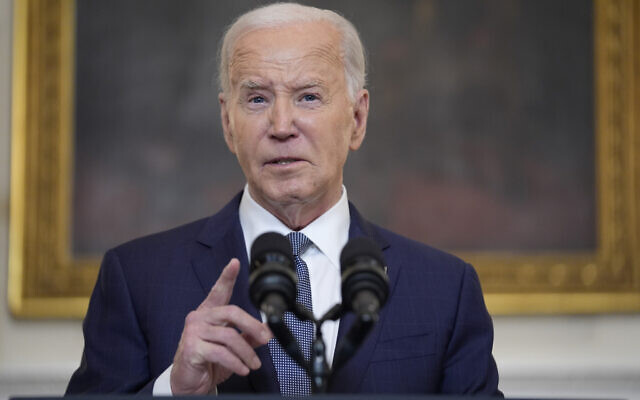 President Joe Biden delivers remarks on the Middle East, from the State Dining Room of the White House, May 31, 2024, in Washington. (AP Photo/Evan Vucci)